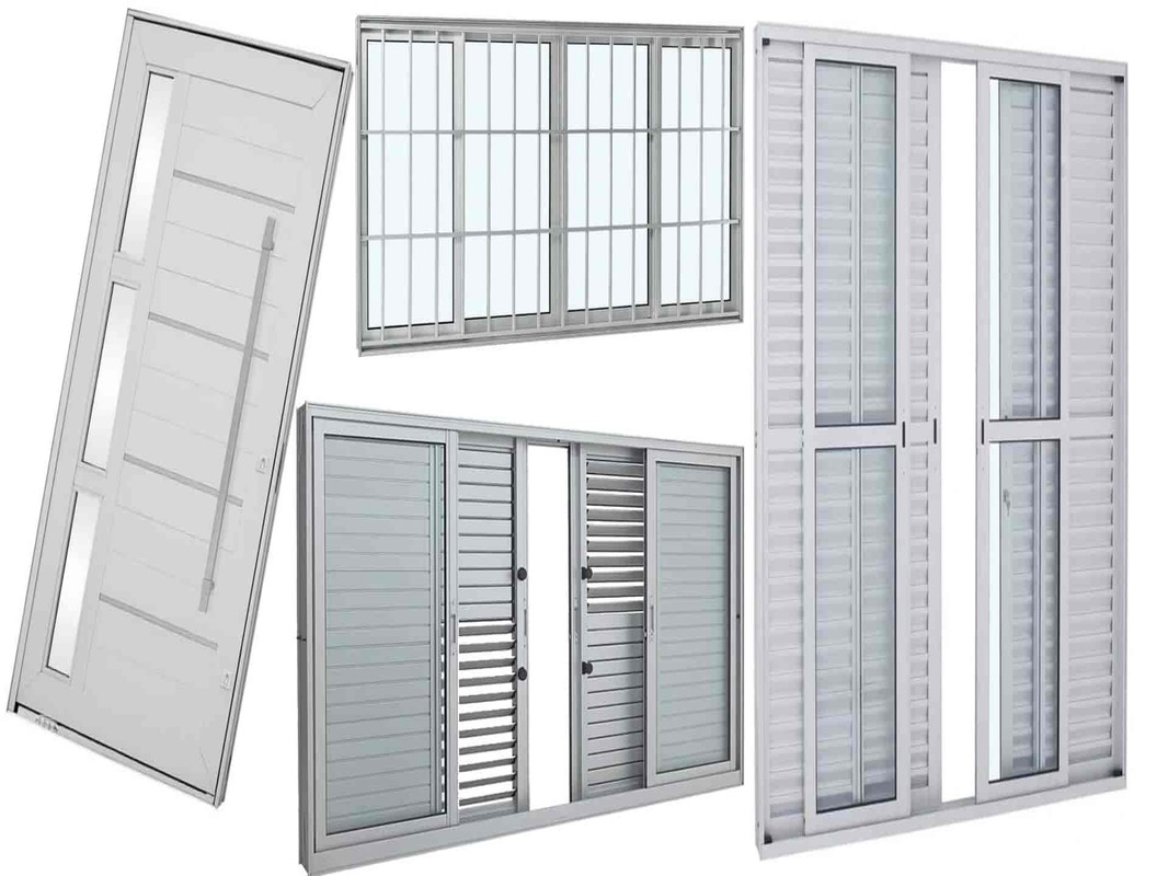 Janelas e portas produzidas em nossa f�brica de esquadrias de Alum�nio