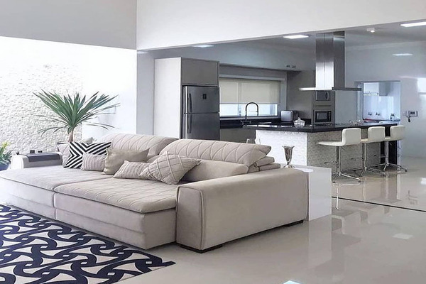 Sala de estar com design integrado